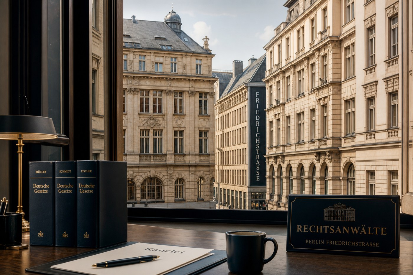 Blick auf die Friedrichstraße von der Kanzlei Berlin